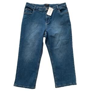 Evans Denim Love Crops Jeans Size 20 Medium Wash